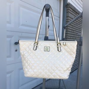 Anne Klein Cream Colored Quilted Design Handbag